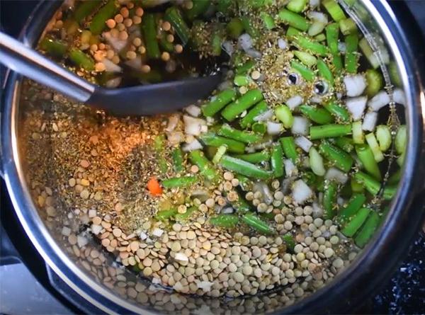 Instant Pot Vegan Lentil Soup - Step 1